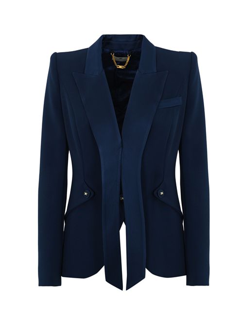 Giacca smoking in crepe con revers Elisabetta Franchi | GI13351E2DC8